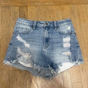 Distressed Denim Shorts